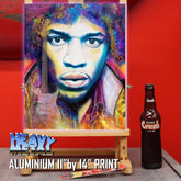 Jimi Hendrix Canvas Art by Chris Tutty - Electric Flames Guitar Legend